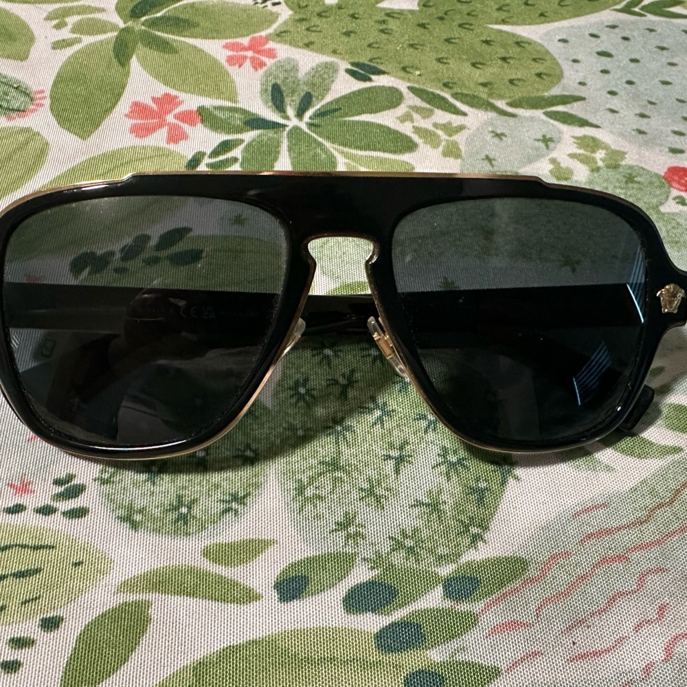 Versace black polarized sunglasses